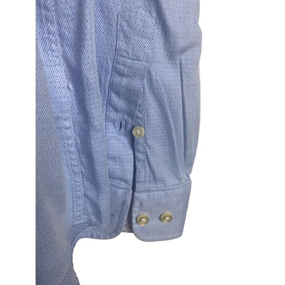 EGARA MEN'S MODERN FIT LIGHT BLUE COTTON BUTTON-DOWN DRESS SHIRT SZ L - Picture 4 of 5
